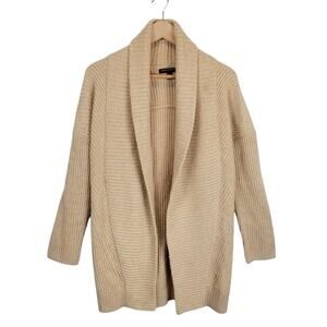 Banana Republic Women's Ribbed Knit Open Front Long Cardigan Tan Size XS